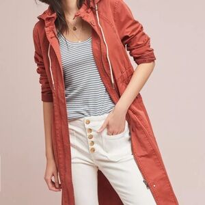 Anthropologie Rust Trench Coat